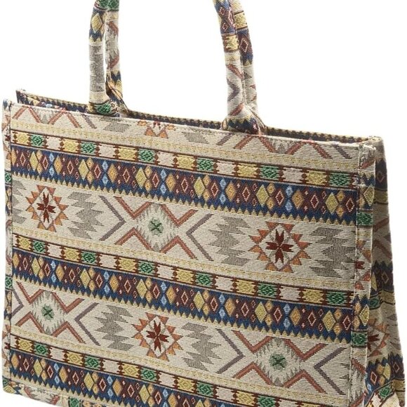 Spacious Ethnic Style Tote Bag with Retro Embroidery - Perfect Gift for Women - Picture 4 of 5
